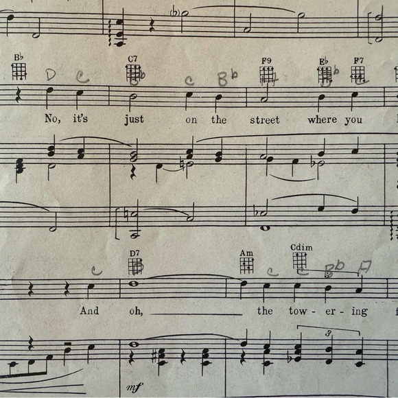 VINTAGE “On the Street Where You Live” Sheet Music Piano & Voice | My Fair Lady - Picture 7 of 9